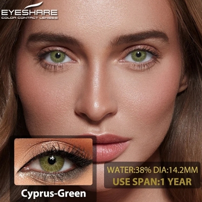 Picture of New Ksseye Cyprus Green Color Contact Lens With Regular Kit Box For Men And Women. 1 Pair Ksseye Color Contact Lens For Eye Makeup Cosmetics.Ksseye Cyprus Series. #cyprus