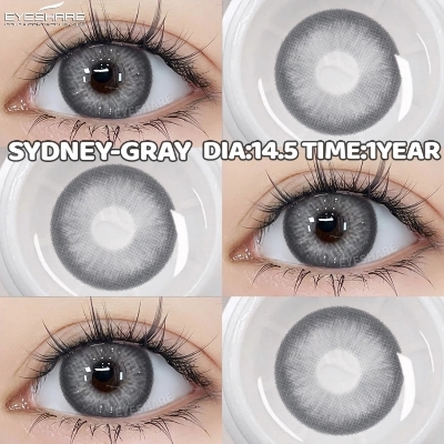 Picture of New Eyeshare Sydney Gray Color contact lens with regular kit box for men & women. 1 pair Eyeshare Color contact lens for eye makeup and Cosmetics. Eyeshare Sydney Series. #sydney