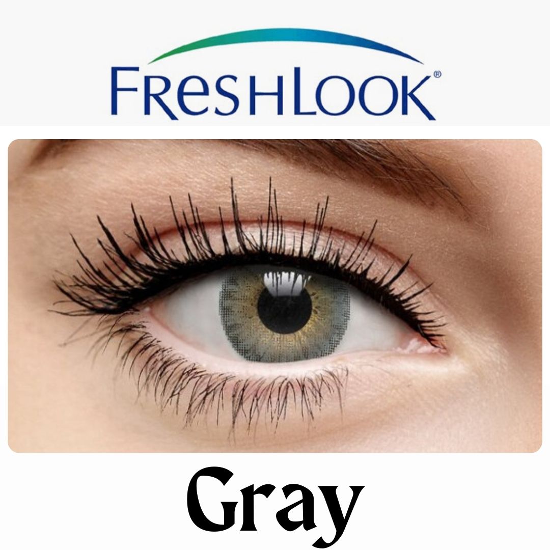 Picture of Freshlook Gray (Plano & Power)Color Contact Lens with kit box.1 pair Freshlook Colorblends Color contact lens For Eyemakeup/eyefashion. Frehlook Colorblensds Series #gray