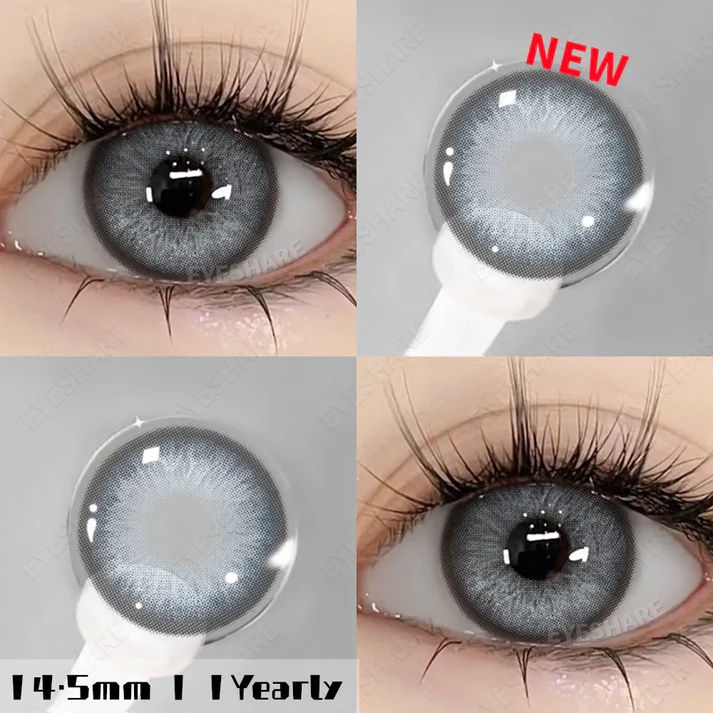 Picture of New Eyeshare Norway Gray Color contact lens with regular kit box for men & women. 1 pair Eyeshare Color contact lens for eye makeup and Cosmetics. Eyeshare Norway Series. #Norway