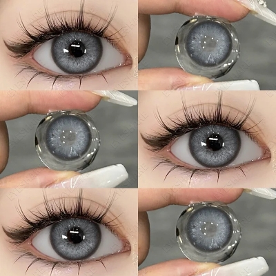 Picture of New Eyeshare Norway Gray Color contact lens with regular kit box for men & women. 1 pair Eyeshare Color contact lens for eye makeup and Cosmetics. Eyeshare Norway Series. #Norway