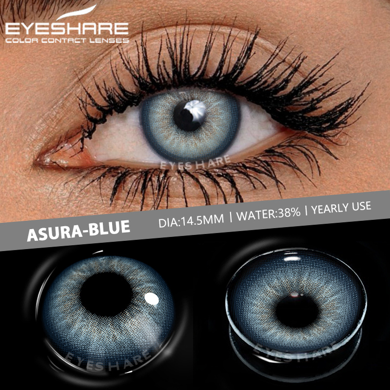 Picture of New Asura Blue Color Contact Lens with Lens Kit Box For Men & Women.1pair Asura Color contact lens For Eye makeup and Cosmetics. Asura Series Contact Lens. #Asura