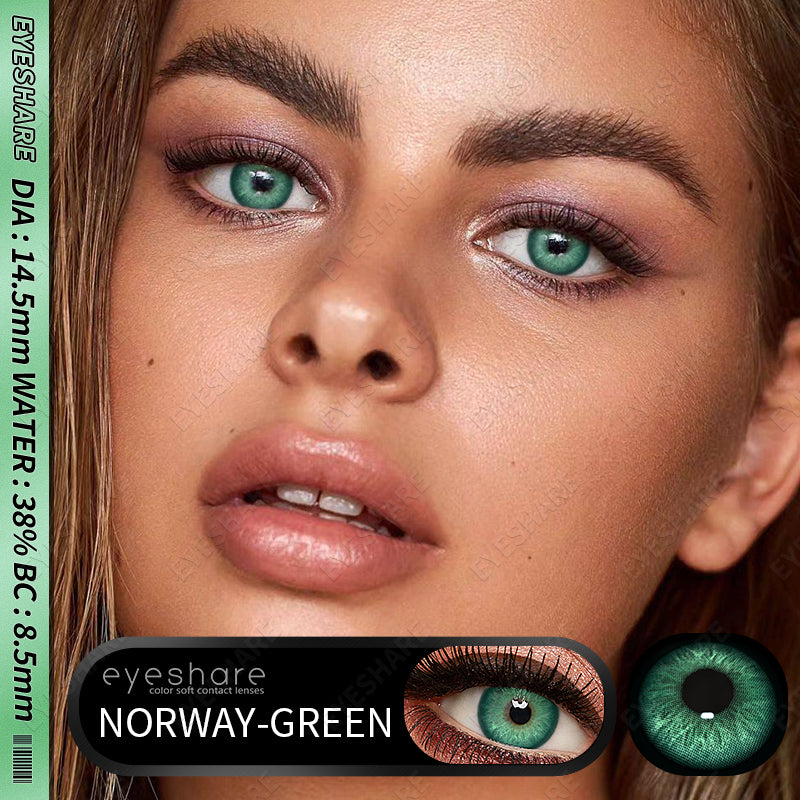Picture of Ksseye Norway Green Color Contact Lens with Lens Kit Box For Men And Women.New Ksseye Norway Series.#nor.wayGreen