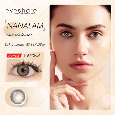 Picture of Ksseye Nanalam Brown Color Contact Lens with Lens Kit Box For Men And Women.New Ksseye Nanalam Series.#nana.lam.Brown
