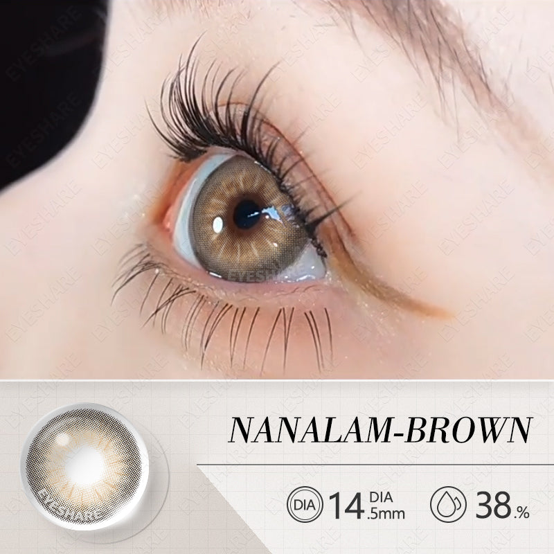 Picture of Ksseye Nanalam Brown Color Contact Lens with Lens Kit Box For Men And Women.New Ksseye Nanalam Series.#nana.lam.Brown