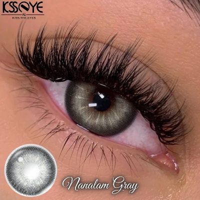 Picture of New Ksseye Nanalam Gray Color Contact Lens With Regular Kit Box For Men And Women. 1 Pair Ksseye Color Contact Lens For Eye Makeup Cosmetics. Ksseye Nanalam Series. #nanalam