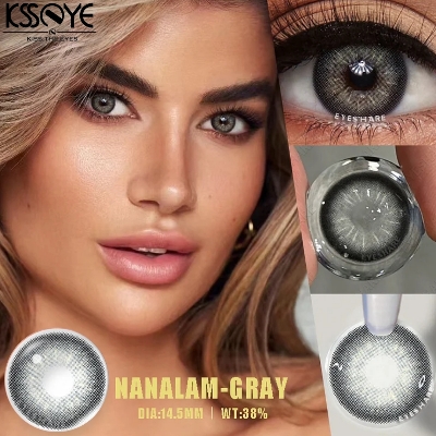 Picture of New Ksseye Nanalam Gray Color Contact Lens With Regular Kit Box For Men And Women. 1 Pair Ksseye Color Contact Lens For Eye Makeup Cosmetics. Ksseye Nanalam Series. #nanalam