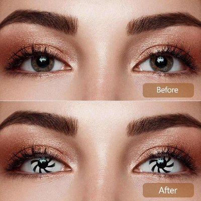 Picture of HALLOWEEN Exclusive Optical Illution Color Contact Lenses For Cosplay,Halloween Party, And Costumes.1pair Optical Illution Color contact Lens with Regular Kit Box. #optical.illu.tion