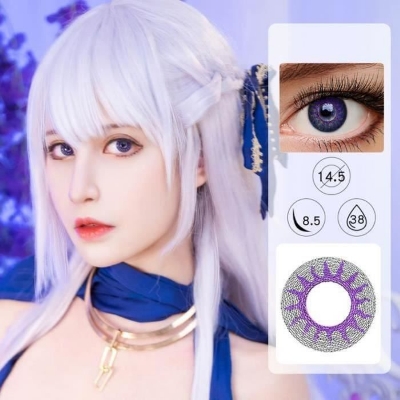 Picture of HALLOWEEN Exclusive Solar Gray Color Contact Lenses For Cosplay,Halloween Party, And Costumes.1pair Solar Gray Color contact Lens with Regular Kit Box. #so.lar.gray