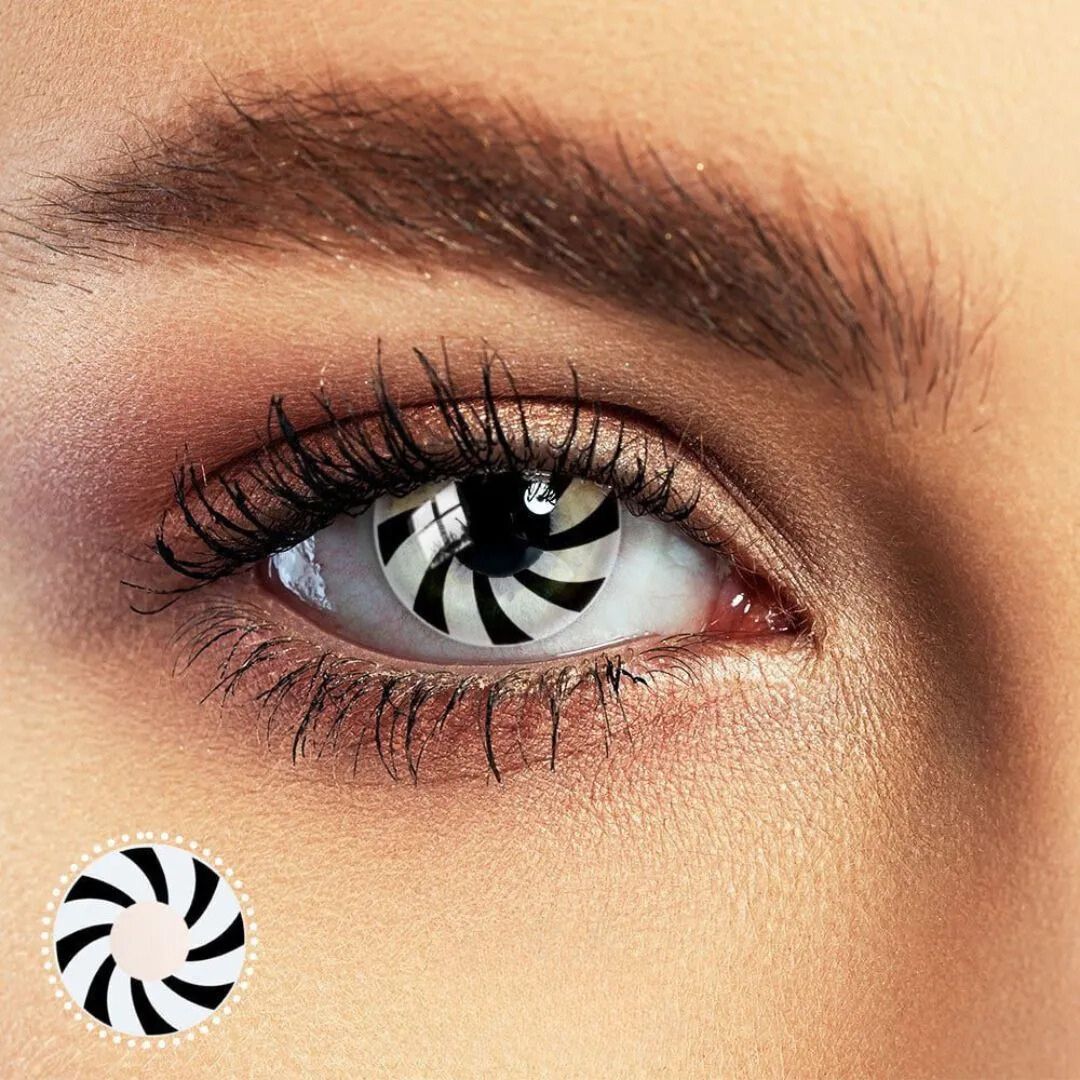 Picture of HALLOWEEN Exclusive Optical Illution Color Contact Lenses For Cosplay,Halloween Party, And Costumes.1pair Optical Illution Color contact Lens with Regular Kit Box. #optical.illu.tion