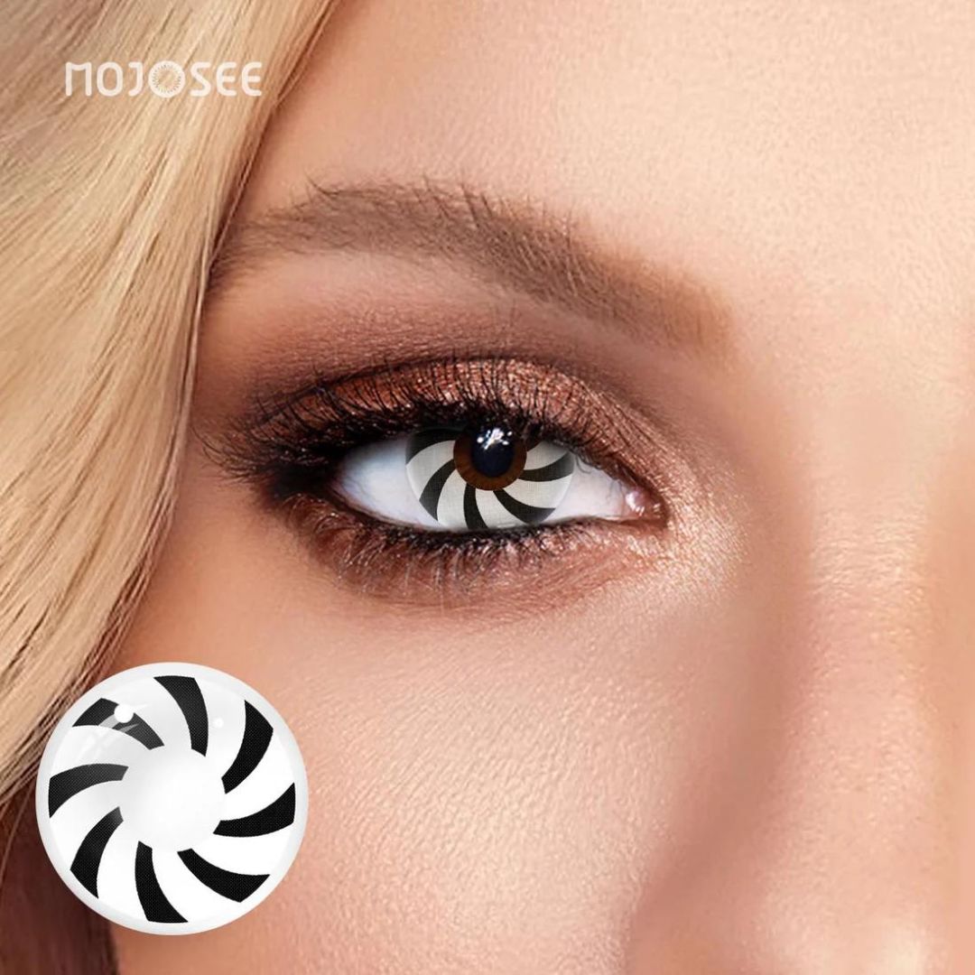 Picture of HALLOWEEN Exclusive Optical Illution Color Contact Lenses For Cosplay,Halloween Party, And Costumes.1pair Optical Illution Color contact Lens with Regular Kit Box. #optical.illu.tion