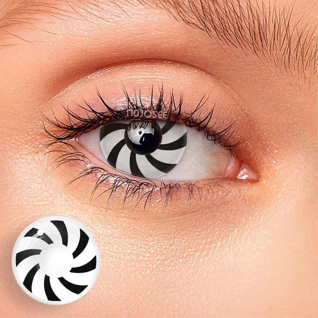 Picture of HALLOWEEN Exclusive Optical Illution Color Contact Lenses For Cosplay,Halloween Party, And Costumes.1pair Optical Illution Color contact Lens with Regular Kit Box. #optical.illu.tion