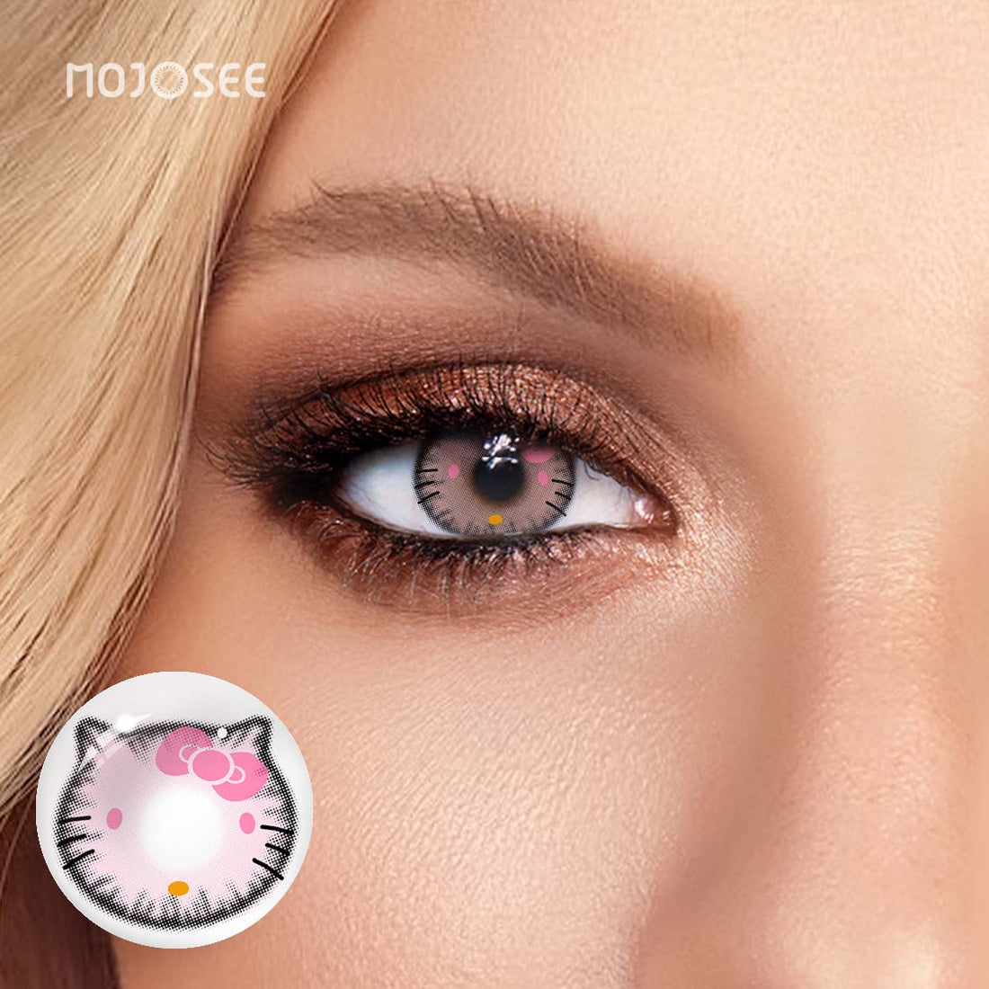 Picture of HALLOWEEN Exclusive Kitty Pink Color Contact Lenses For Cosplay,Halloween Party, And Costumes.1pair  Kitty Pink Color contact Lens with Regular Kit Box. #ki.tt.y.pink