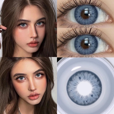 Picture of New Ksseye Exclusive Ksseye Blackspot Blue/HC2 Blue Color Contact Lens With Regular Kit Box For Men And Women. Ksseye  Blackspot Series.  #HC2.Blue