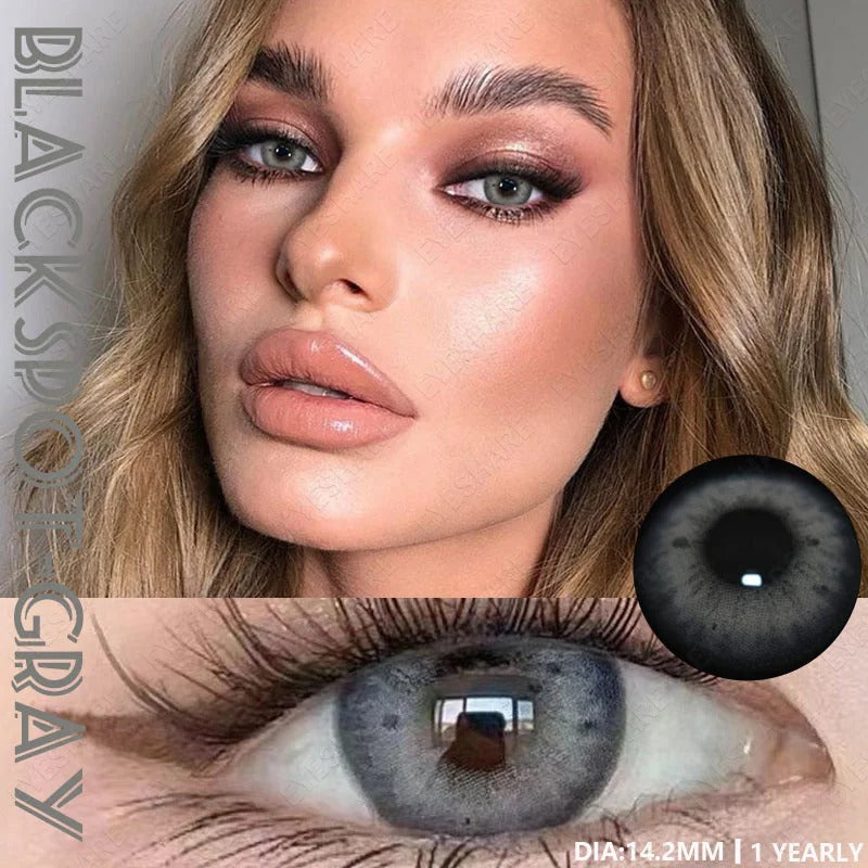 Picture of New Ksseye Exclusive Ksseye Blackspot Gray/HC2 GrayColor Contact Lens With Regular Kit Box For Men And Women. Ksseye Blackspot Series.#HC2.Gray