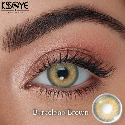 Picture of New Ksseye Barcelona Brown Color Contact Lens With Regular Kit Box For Men and Women. 1 Pair Ksseye Color Contact Lens For Eye Makeup and Cosmetics.Ksseye Barcelona Series. #barcelona