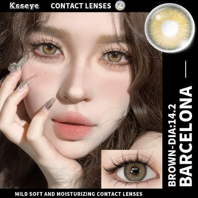 Picture of New Ksseye Barcelona Brown Color Contact Lens With Regular Kit Box For Men and Women. 1 Pair Ksseye Color Contact Lens For Eye Makeup and Cosmetics.Ksseye Barcelona Series. #barcelona