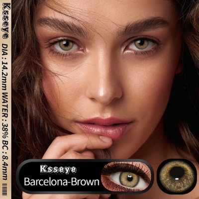 Picture of New Ksseye Barcelona Brown Color Contact Lens With Regular Kit Box For Men and Women. 1 Pair Ksseye Color Contact Lens For Eye Makeup and Cosmetics.Ksseye Barcelona Series. #barcelona