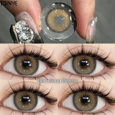 Picture of New Ksseye Barcelona Brown Color Contact Lens With Regular Kit Box For Men and Women. 1 Pair Ksseye Color Contact Lens For Eye Makeup and Cosmetics.Ksseye Barcelona Series. #barcelona