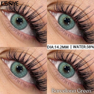Picture of New Ksseye Barcelona Green Color Contact Lens With Regular Kit Box For Men and Women. 1 Pair Ksseye Color Contact Lens For Eye Makeup and Cosmetics.Ksseye Barcelona Series. #barcelona