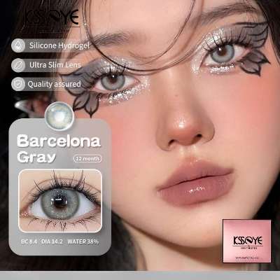 Picture of New Ksseye Barcelona Gray Color Contact Lens With Regular Kit Box For Men and Women. 1 Pair Ksseye Color Contact Lens For Eye Makeup and Cosmetics.Ksseye Barcelona Series. #barcelona