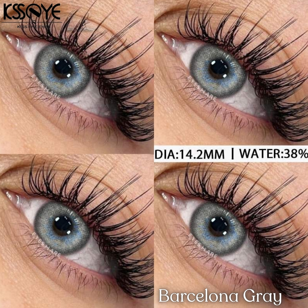 Picture of New Ksseye Barcelona Gray Color Contact Lens With Regular Kit Box For Men and Women. 1 Pair Ksseye Color Contact Lens For Eye Makeup and Cosmetics.Ksseye Barcelona Series. #barcelona
