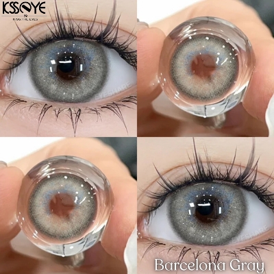 Picture of New Ksseye Barcelona Gray Color Contact Lens With Regular Kit Box For Men and Women. 1 Pair Ksseye Color Contact Lens For Eye Makeup and Cosmetics.Ksseye Barcelona Series. #barcelona
