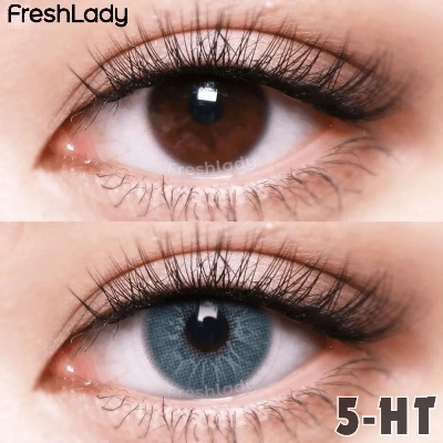 Picture of New Freshlady 5 HT Blue Color Contact Lens With regular kit box for men & women. 1 pair Freshlady Color Contact Lens For Eye makeup/Eye Fashion. Freshlady La Girl Series. #5ht