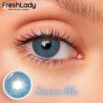 Picture of New Freshlady 5 HT Blue Color Contact Lens With regular kit box for men & women. 1 pair Freshlady Color Contact Lens For Eye makeup/Eye Fashion. Freshlady La Girl Series. #5ht