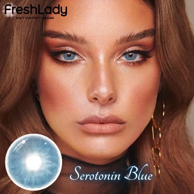 Picture of New Freshlady 5 HT Blue Color Contact Lens With regular kit box for men & women. 1 pair Freshlady Color Contact Lens For Eye makeup/Eye Fashion. Freshlady La Girl Series. #5ht