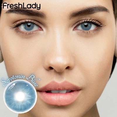 Picture of New Freshlady 5 HT Blue Color Contact Lens With regular kit box for men & women. 1 pair Freshlady Color Contact Lens For Eye makeup/Eye Fashion. Freshlady La Girl Series. #5ht