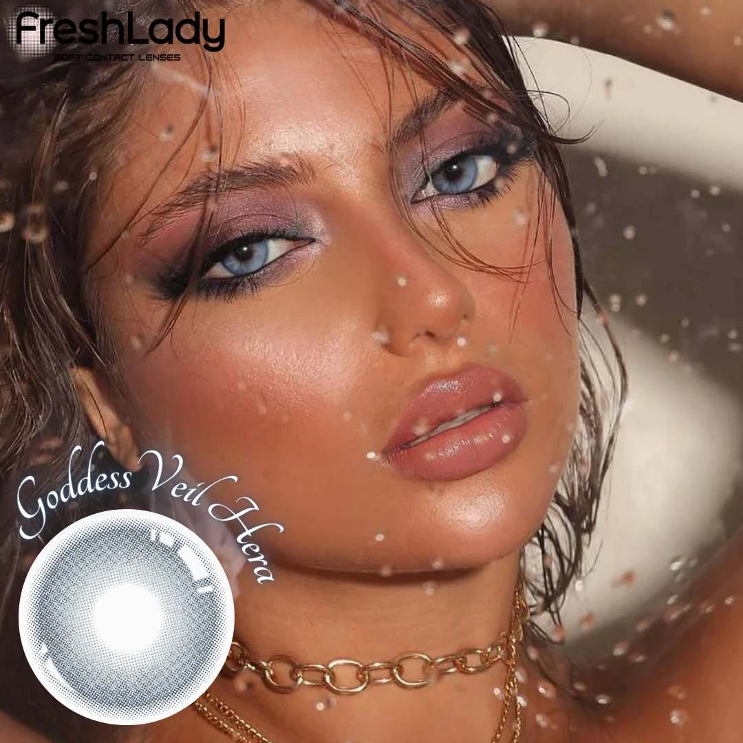 Picture of New Freshlady Godness Veil Hera Color Contact Lens With regular kit box for men & women. 1 pair Freshlady Color Contact Lens For Eye makeup/Eye Fashion. Freshlady Godness Veil Series. #Hera