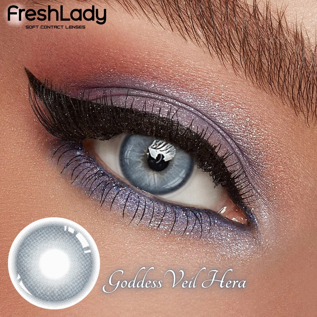 Picture of New Freshlady Godness Veil Hera Color Contact Lens With regular kit box for men & women. 1 pair Freshlady Color Contact Lens For Eye makeup/Eye Fashion. Freshlady Godness Veil Series. #Hera