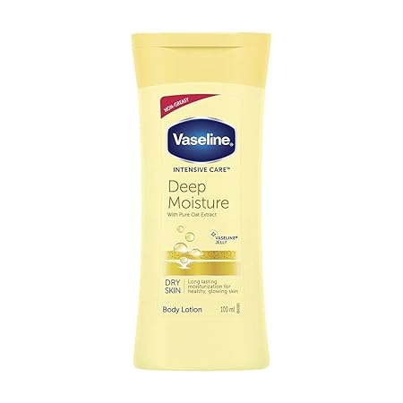 Picture of Vaseline Intensive Care, Deep Moisture Nourishing Body Lotion, for Radiant, Glowing Skin, with Glycerin, Non-Sticky, Fast Absorbing, Daily Moisturizer for Dry, Rough Skin, For Men & Women - 100ml