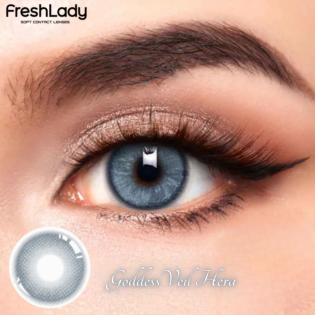 Picture of New Freshlady Godness Veil Hera Color Contact Lens With regular kit box for men & women. 1 pair Freshlady Color Contact Lens For Eye makeup/Eye Fashion. Freshlady Godness Veil Series. #Hera