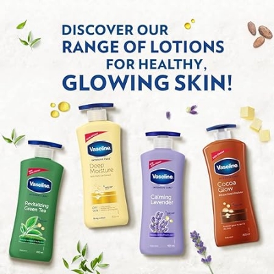 Picture of Vaseline Intensive Care, Deep Moisture Nourishing Body Lotion, for Radiant, Glowing Skin, with Glycerin, Non-Sticky, Fast Absorbing, Daily Moisturizer for Dry, Rough Skin, For Men & Women - 100ml