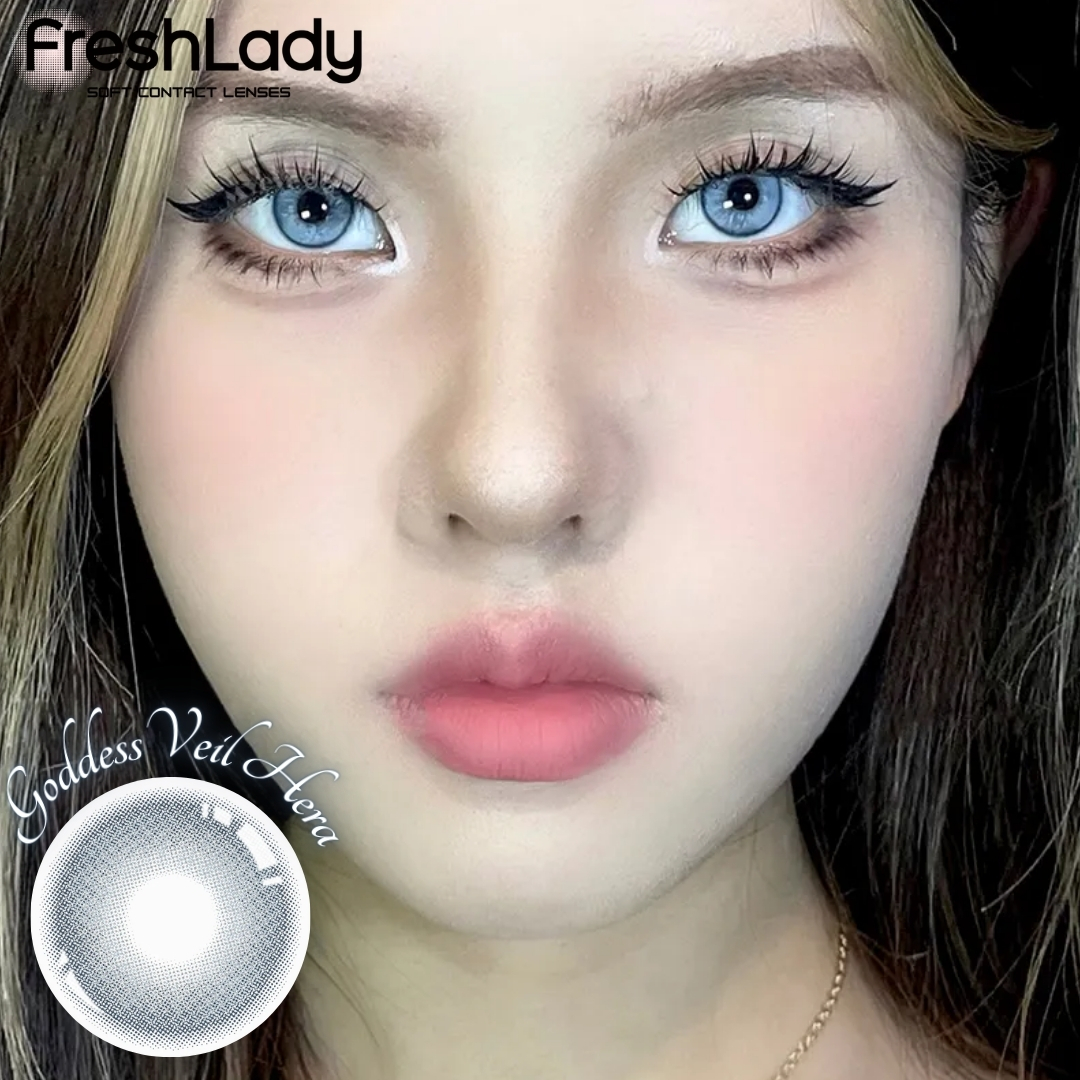Picture of New Freshlady Godness Veil Hera Color Contact Lens With regular kit box for men & women. 1 pair Freshlady Color Contact Lens For Eye makeup/Eye Fashion. Freshlady Godness Veil Series. #Hera