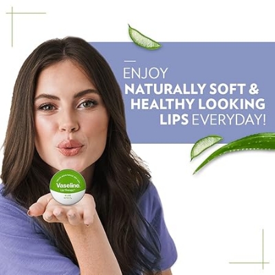 Picture of Vaseline Lip Tins Aloe|| 17g | Infused with Aloe Extracts for Lip Hydration & Natural Shine
