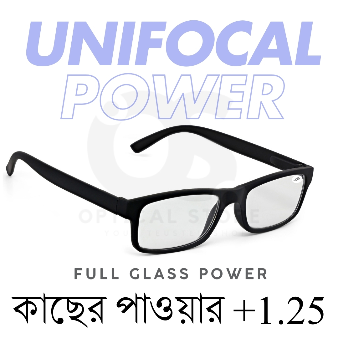 Picture of New Reading Glasses Unifocal (Full Glass Power) For Men & Women/ Unisex . +1.25 Unifocal Lens. #1.25