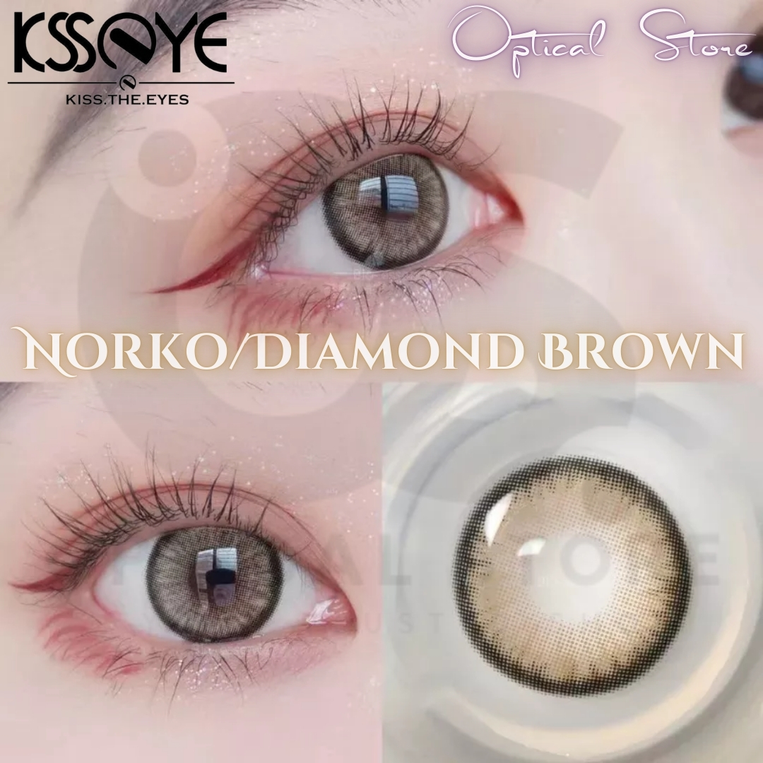 Picture of KSSEYE Diamond/Norko Brown Color Contact Lens with regular Kit Box For men & Women. Ksseye Diamond Series. #norko.brown