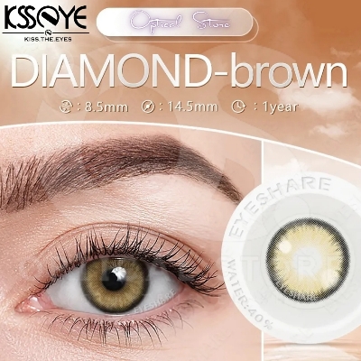 Picture of KSSEYE Diamond/Norko Brown Color Contact Lens with regular Kit Box For men & Women. Ksseye Diamond Series. #norko.brown
