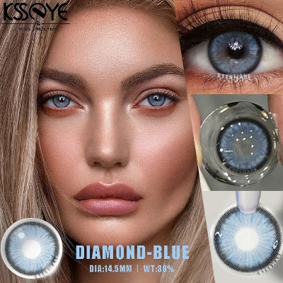 Picture of New Ksseye Diamond/Norko Blue Color Contact Lens With Regular Kit Box For Men and Women. 1 Pair Ksseye Color Contact Lens For Eye Makeup and Cosmetics.Ksseye Diamond Series. #diamond