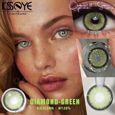 Picture of KSSEYE Diamond/Norko Green Color Contact Lens with regular Kit Box For men & Women. Ksseye Diamond Series. #norko.green