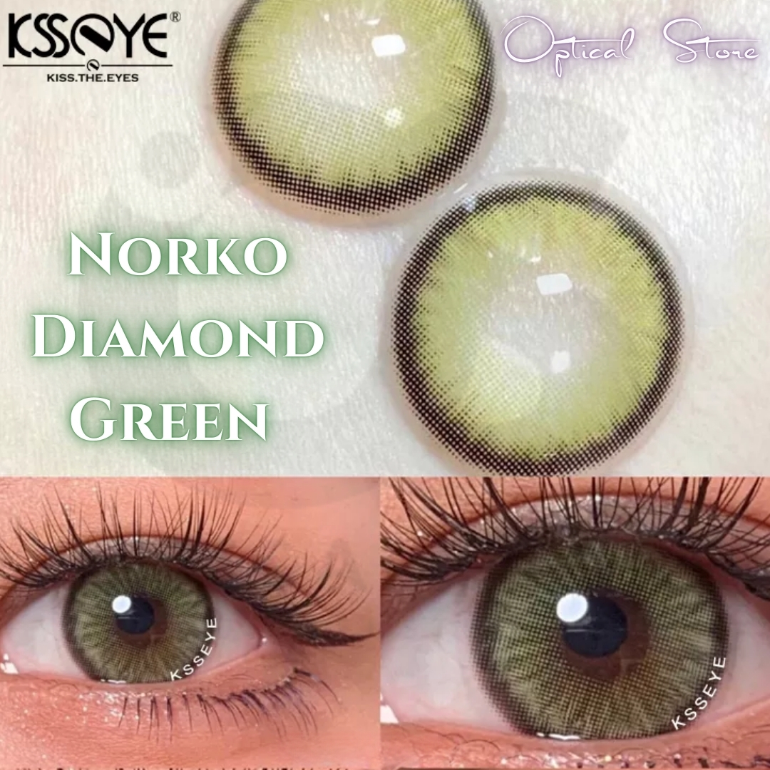 Picture of KSSEYE Diamond/Norko Green Color Contact Lens with regular Kit Box For men & Women. Ksseye Diamond Series. #norko.green