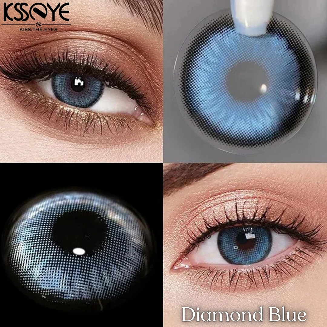 Picture of New Ksseye Diamond/Norko Blue Color Contact Lens With Regular Kit Box For Men and Women. 1 Pair Ksseye Color Contact Lens For Eye Makeup and Cosmetics.Ksseye Diamond Series. #diamond