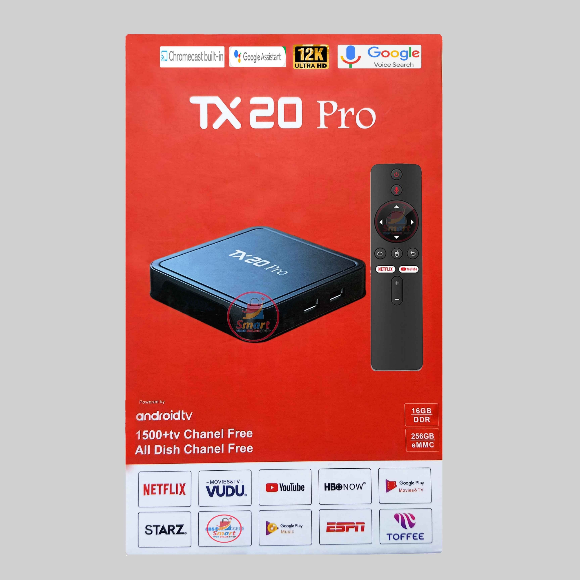 Picture of TX20 Pro 12K ULTRA HD Android Smart TV Box Voice Remote, Bluetooth, Free Dish Channel Warranty