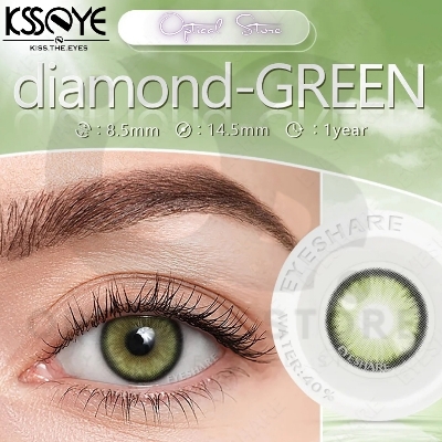 Picture of KSSEYE Diamond/Norko Green Color Contact Lens with regular Kit Box For men & Women. Ksseye Diamond Series. #norko.green