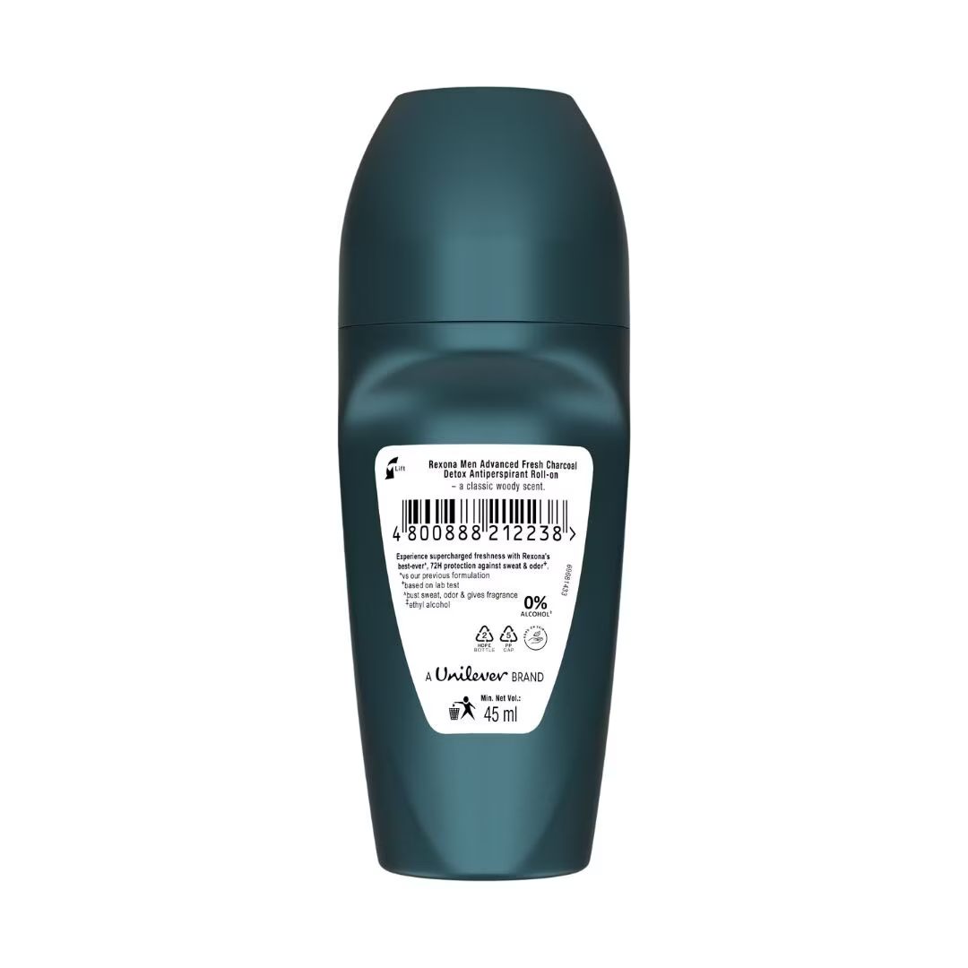 Picture of Rexona - Advanced Charcoal Detox Deodorants Dry Roll On For Men - 45ml
