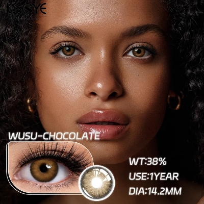 Picture of New Ksseye Wusu Chocolate Color Contact Lens With Regular Kit Box For Men And Women. 1 Pair Ksseye Color Contact Lens For Eye Mackup Cosmetics. Ksseye Wusu Chocolate. #wusuchocolate
