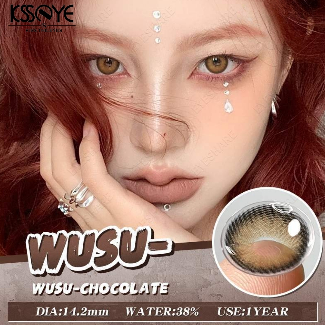 Picture of New Ksseye Wusu Chocolate Color Contact Lens With Regular Kit Box For Men And Women. 1 Pair Ksseye Color Contact Lens For Eye Mackup Cosmetics. Ksseye Wusu Chocolate. #wusuchocolate